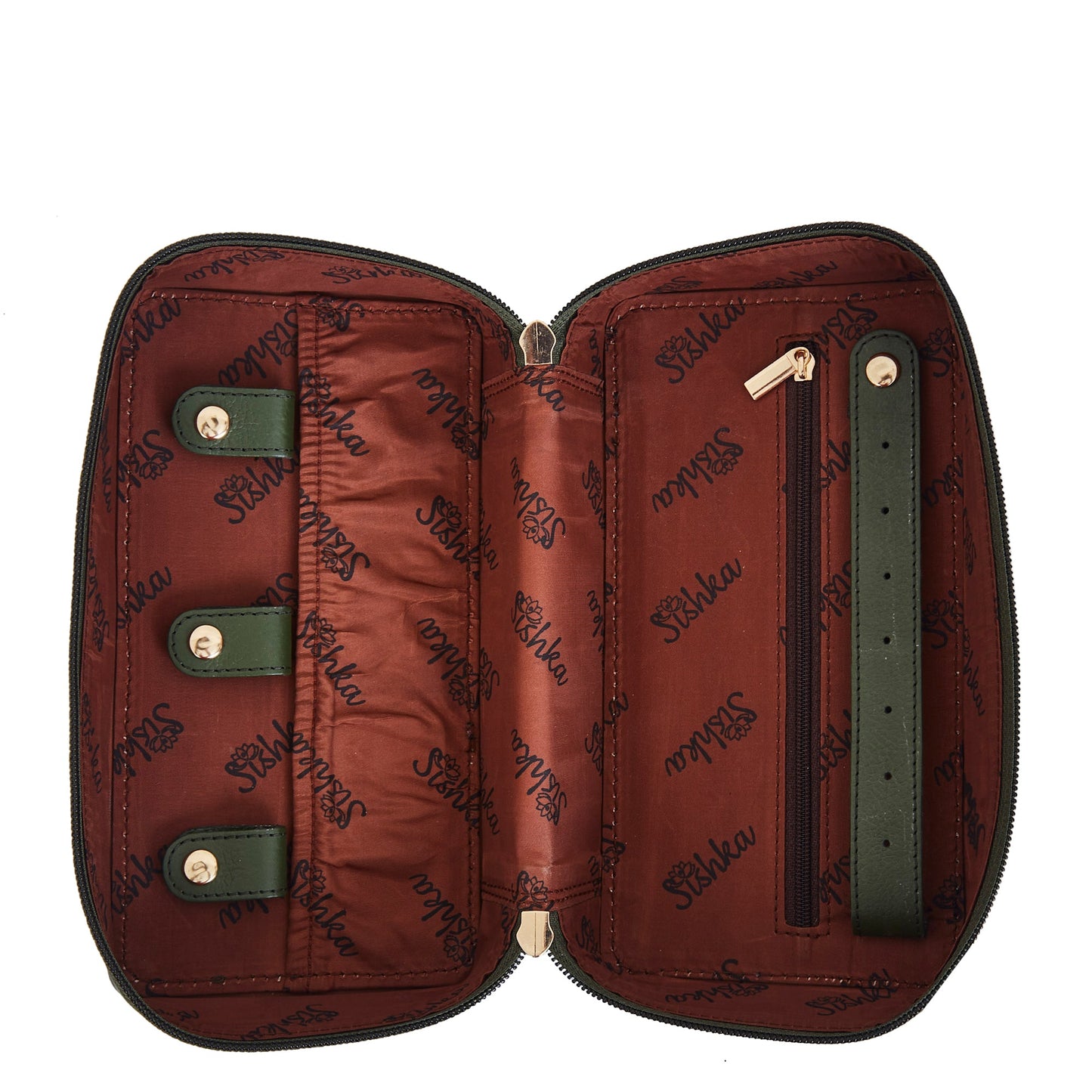 Wholesale Paisley Travel Jewelry Organizer - Fabric with Leather Trim for Women