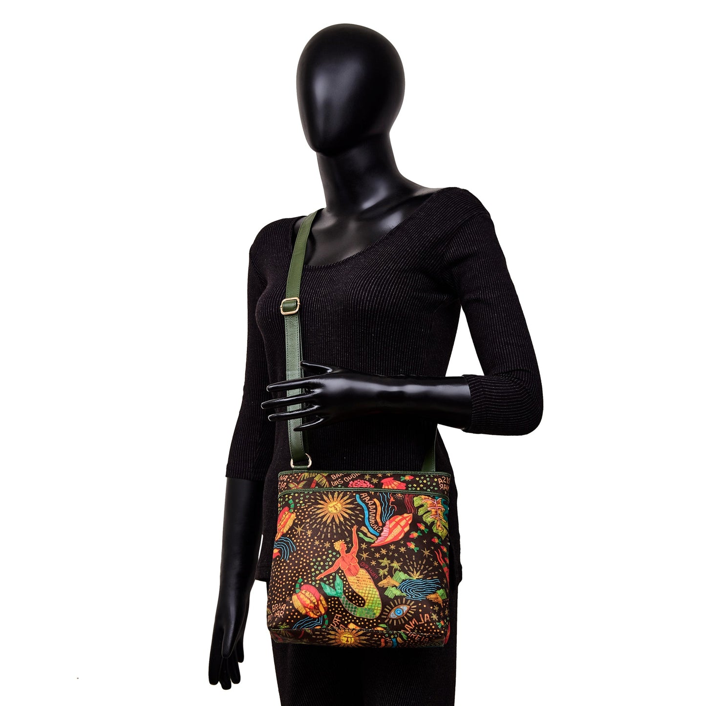 Women's Wholesale Coastal Crossbody Bag -Fabric with Leather Trim Style