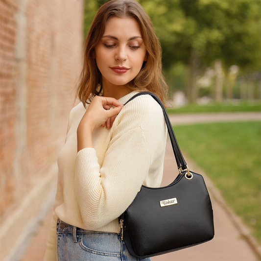 Black Genuine Leather Shoulder Handbag Wholesale for Women – Hobo Tote Purse