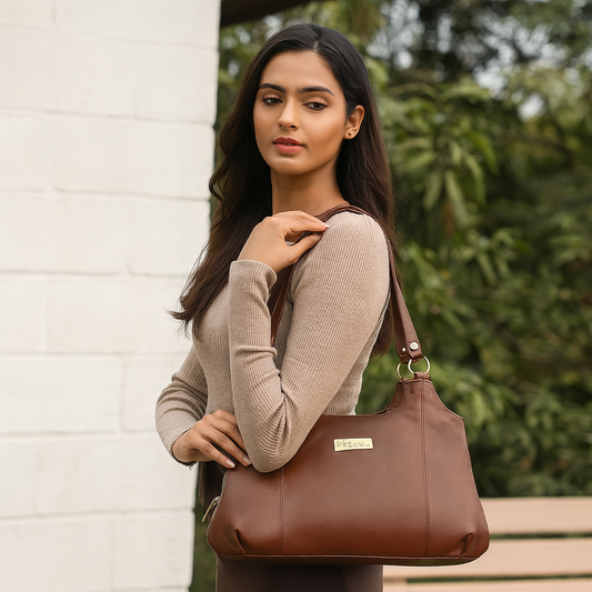 Wholesale Brown Genuine Leather Satchel Shoulder Bag For Women | Daily Use, Travel, Trips