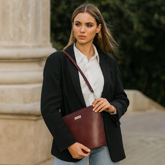 Cherry Red Genuine Leather Bucket Hobo Bag Wholesale for Women – Shoulder Tote Purse