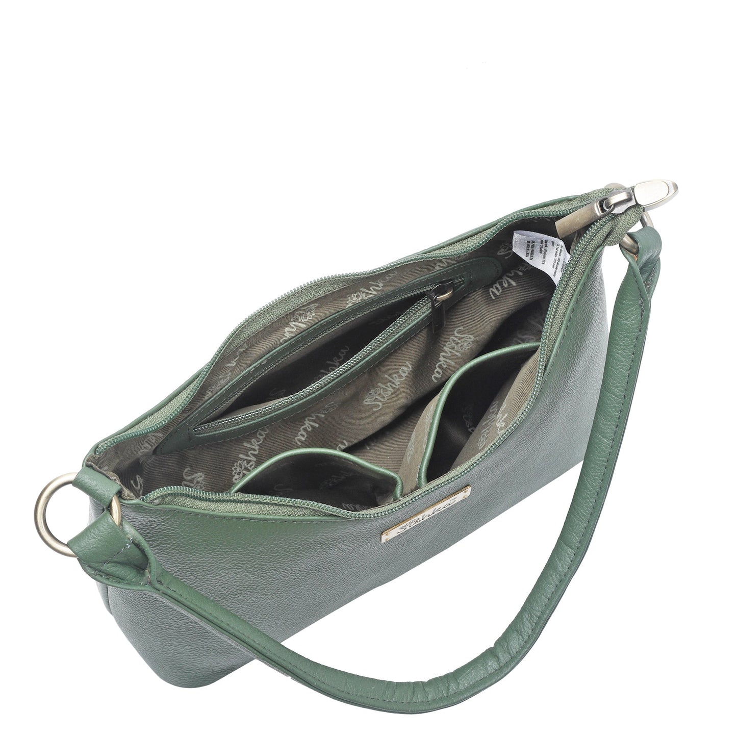 Olive Genuine Leather Hobo Shoulder Handbags Wholesale for Women