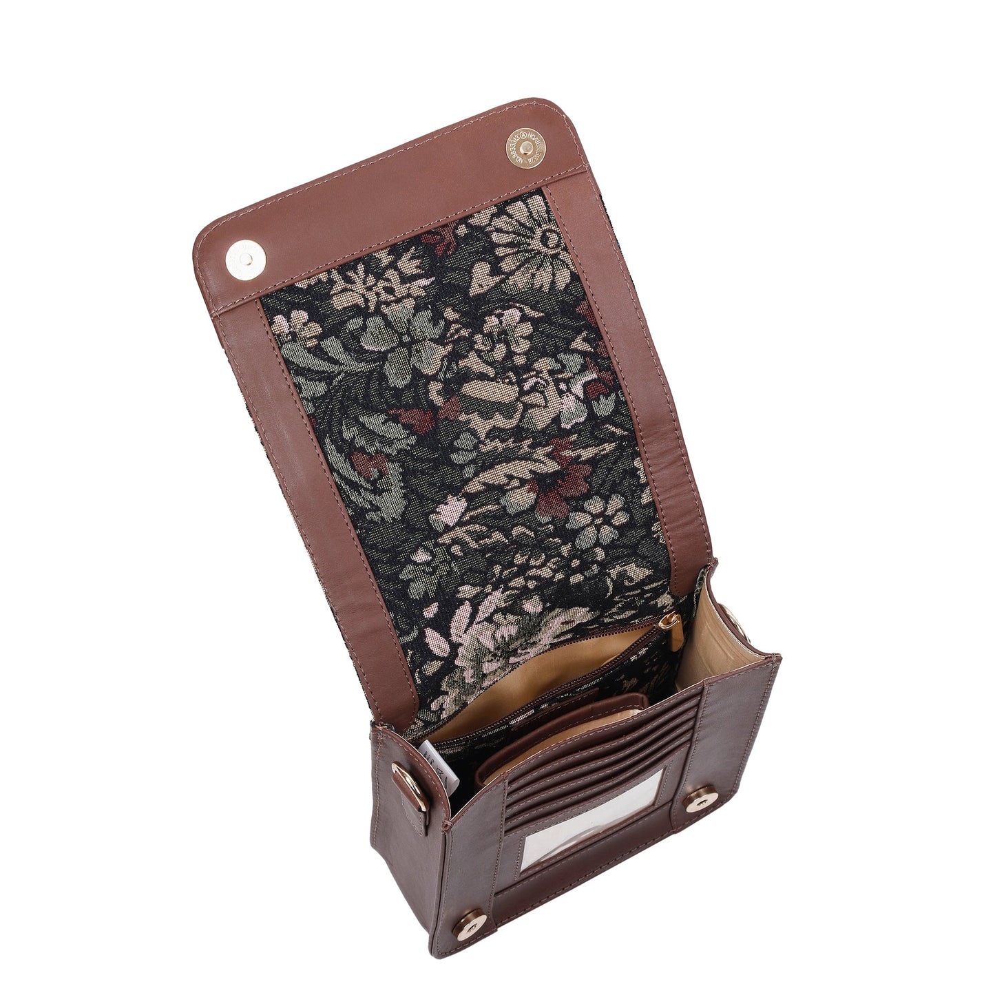 Wholesale Vintage Tapestry Crossbody Bag – Women’s Sling Shoulder Purse with Genuine Leather Trim