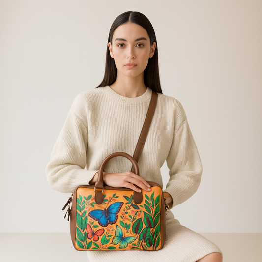 Vegan Leather Wholesale Crossbody Bag for Women with Top Handle – Versatile Hand Printed Vegan Shoulder, Tote & Business Handbag – Work, Travel & Daily Use