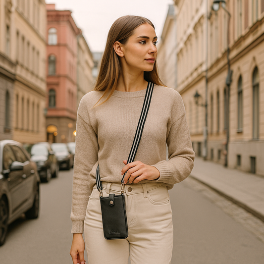 Black - Wholesale Premium Leather Crossbody Phone Sling Wallet Bag for Daily Use, Work & Travel for Men and Women