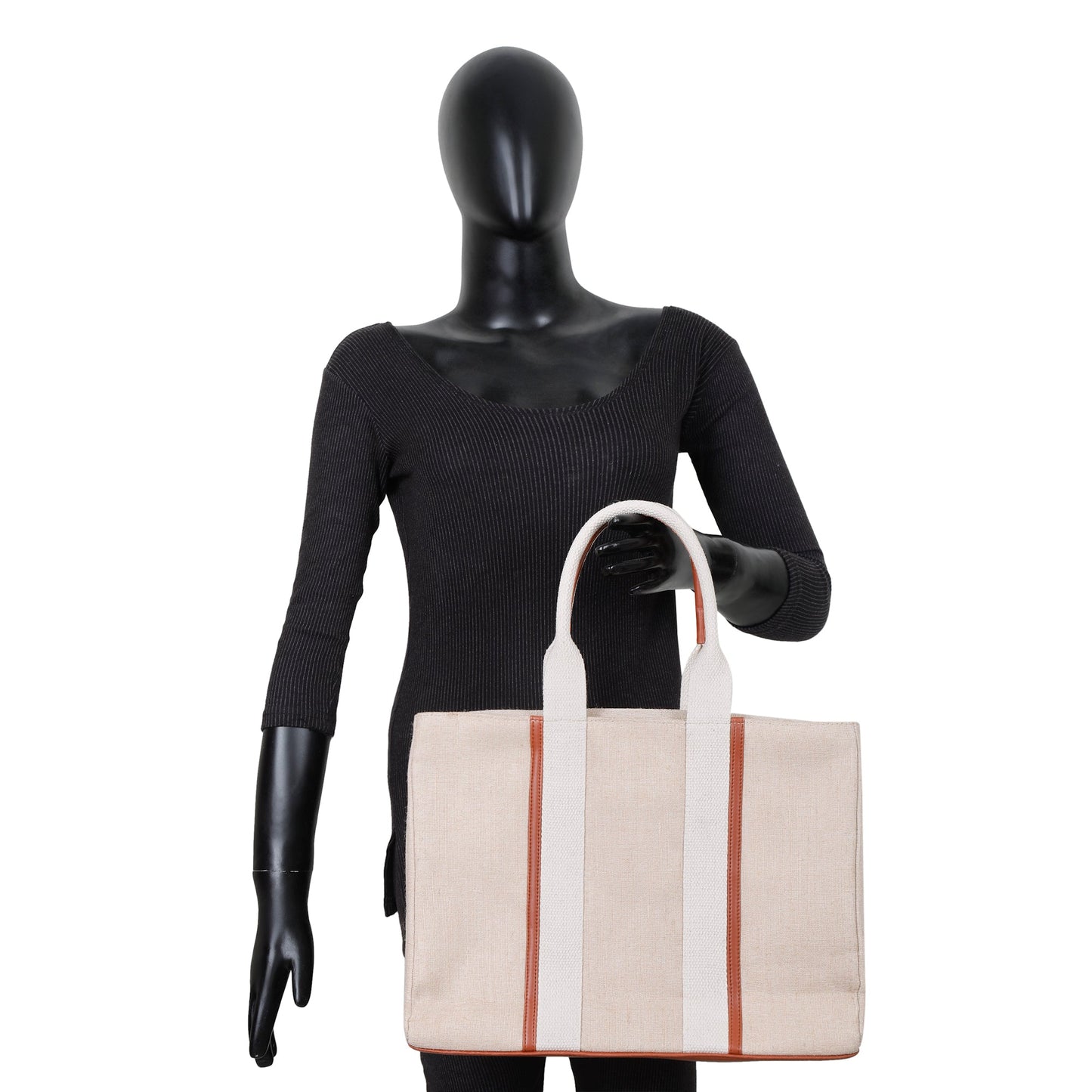 Wholesale Beige Canvas Tote Handbag with Zipper in Travel