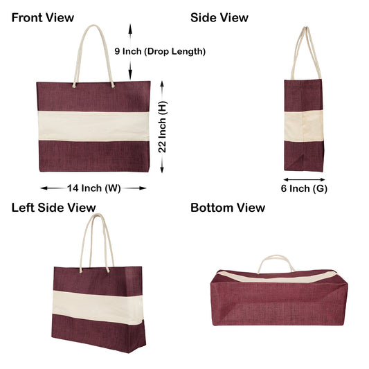 Wholesale Sustainable Coloured Jute Bags with Rope Handles – Reusable for Shopping, Promotional & Gifting (packs of 4)