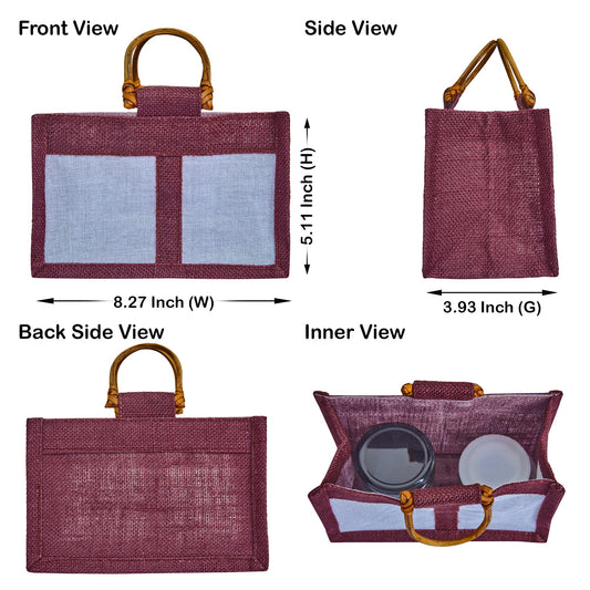 Wholesale Eco-Friendly Coloured Burlap Jute Gift Bags with Organza (Packs of 7)