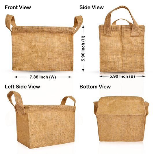 Wholesale Natural Burlap Reusable Jute Storage Hampers (Packs of 8)