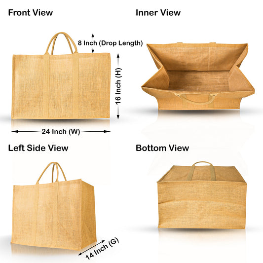 Eco-Friendly Wholesale Jute Burlap Tote Bags – Reusable Bags for Beach, Grocery, Gifts & Daily Use (Set of 12)