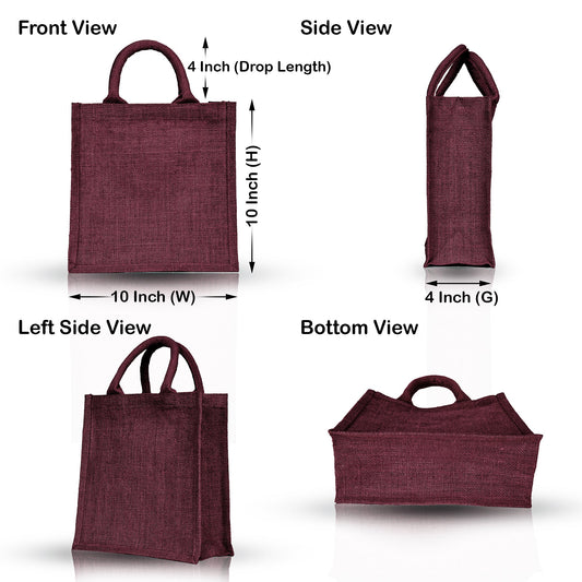 Jute Shopping Bags Wholesale – Reusable Burlap Totes for Beach, Grocery, Gifts, Party Favors & Daily Use (Packs of 4)