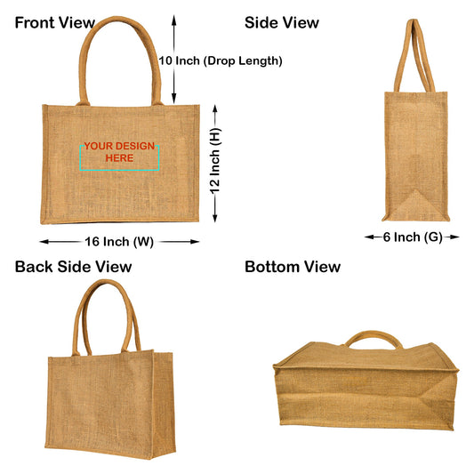 Reusable Jute Tote Bags – Wholesale Burlap Gift Totes for Women, Grocery Shopping, Weddings, Parties & Beach (Packs of 12)