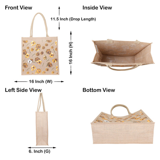 Printed Burlap Jute Tote Bags Combo Pack for Gifting & Shopping – Wholesale Supply