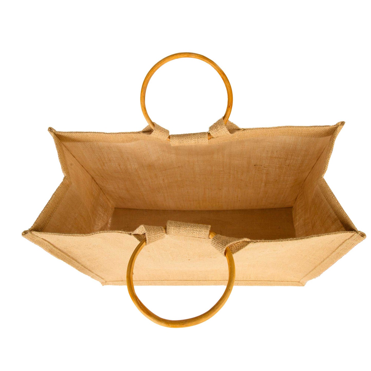 Reusable Jute Tote Bags with Cane Handles – Wholesale Durable Totes for Shopping, Groceries (Set of 8)
