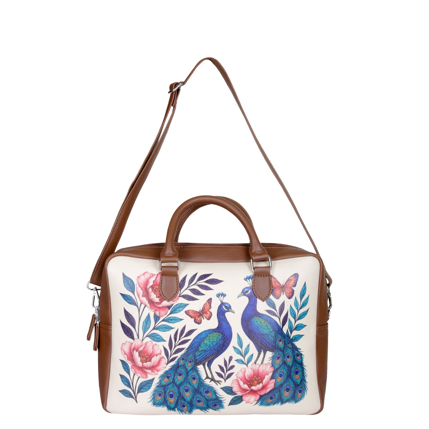 Leather Crossbody Bag for Women with Top Handle – Versatile Printed Vegan Shoulder, Tote & Business Handbag – Work, Travel & Daily Use