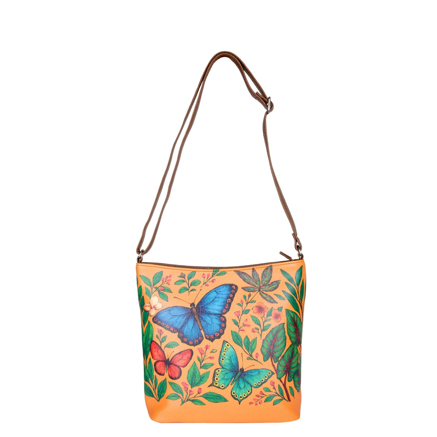 Butterfly Hand Printed Vegan Leather Crossbody Bag – Wholesale Stylish Sling & Shoulder Purse for Women