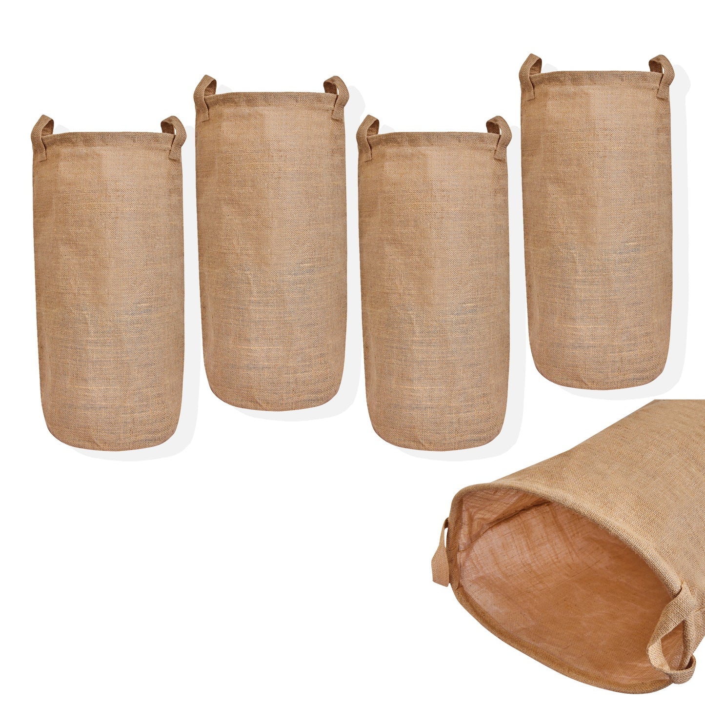 Wholesale Ecofriendly Natural Burlap Jute Storage Bins (Packs of 8)