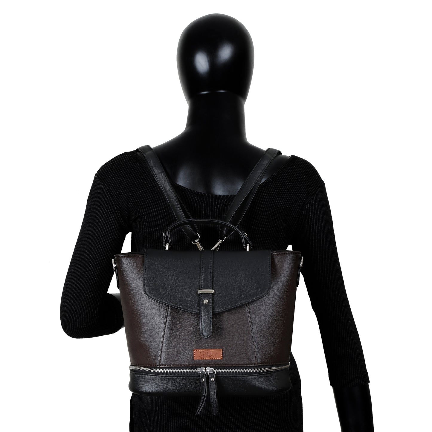 Brown Women’s Casual Backpack Purse – Wholesale Vegan Leather Handbag & Shoulder Bag