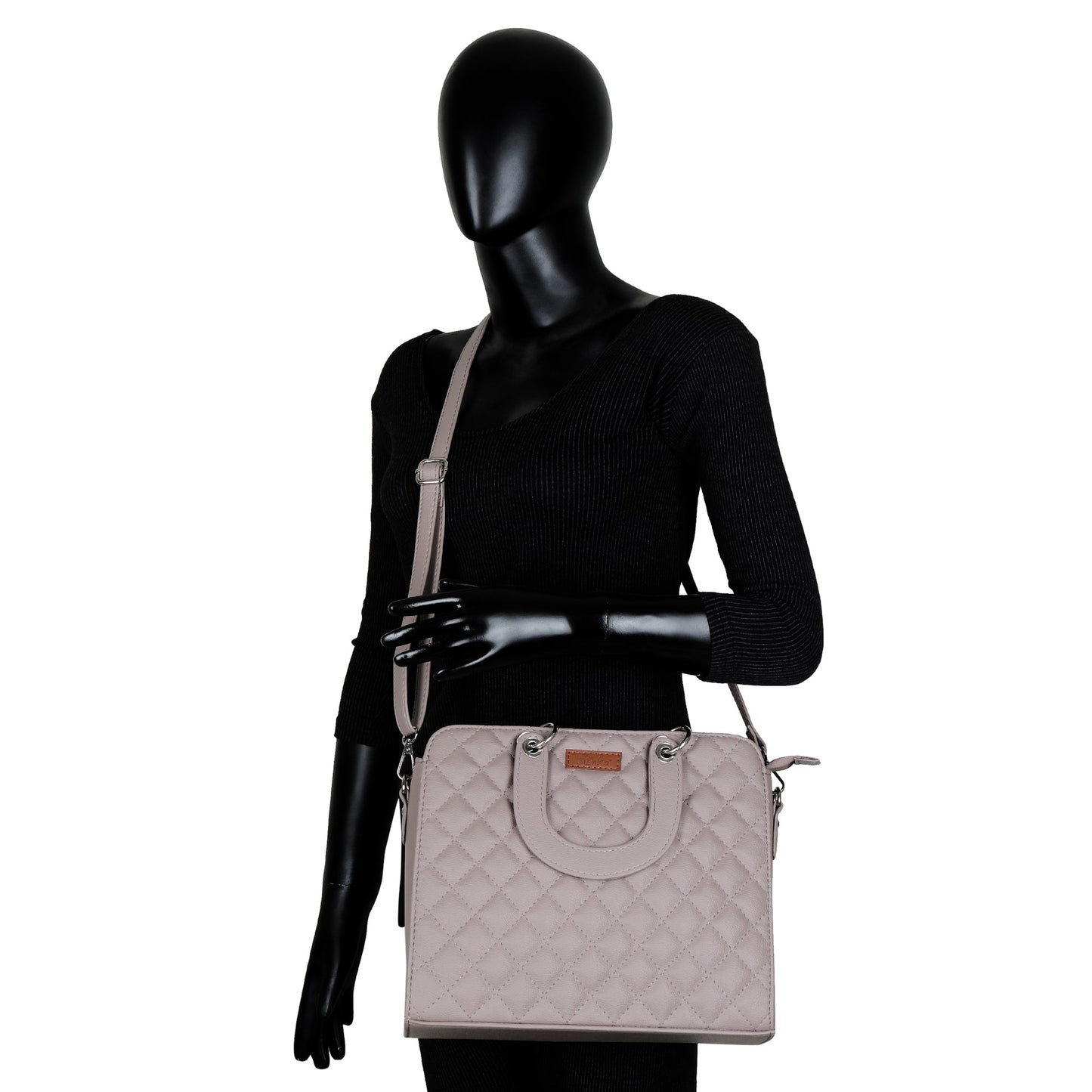 Mauve Quilted Vegan Wholesale Leather Tote Bag– Women’s Top Handle Satchel Handbag