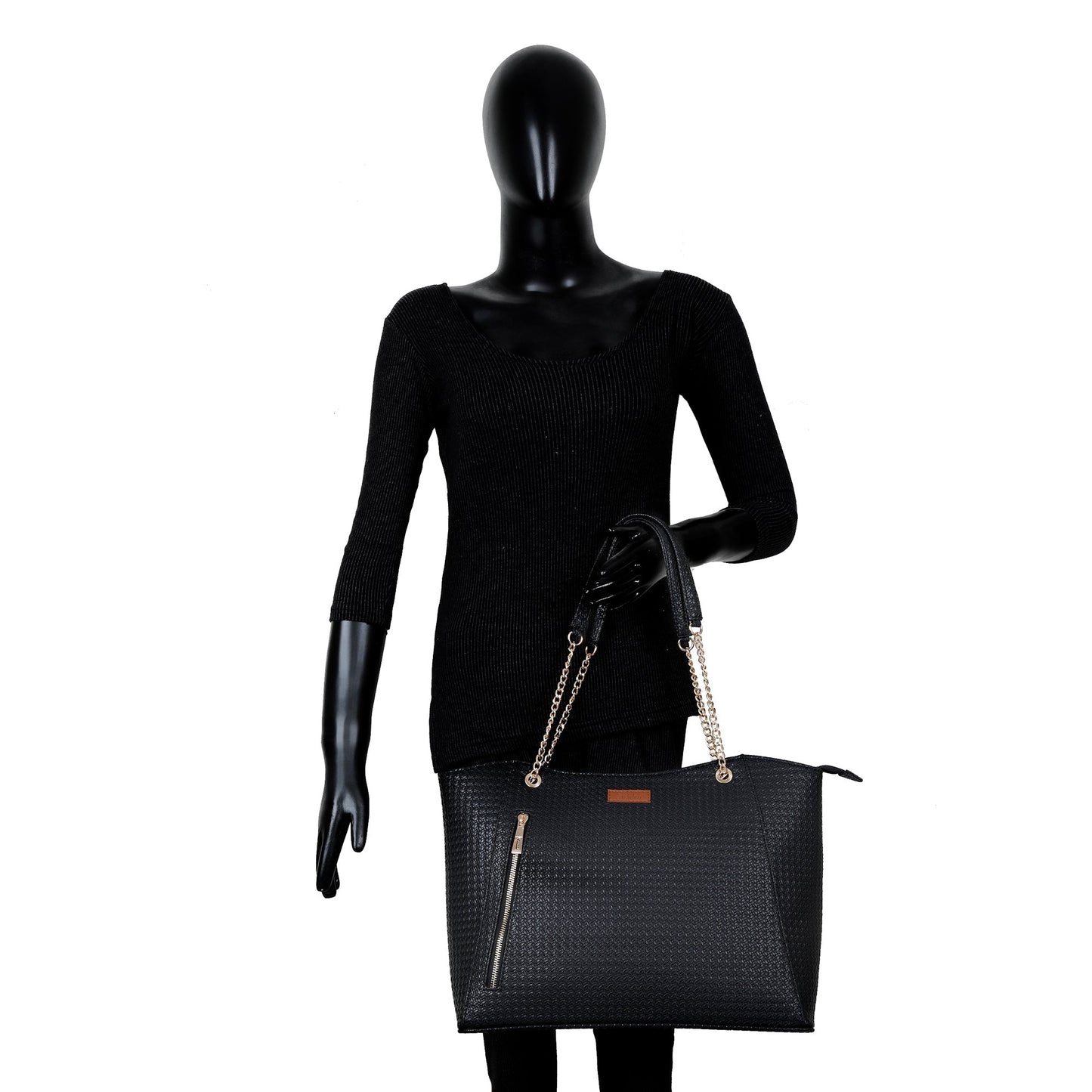 Black Vegan Leather Wholesale Satchel Bag – Women’s Tote & Shoulder Bag for Daily Use