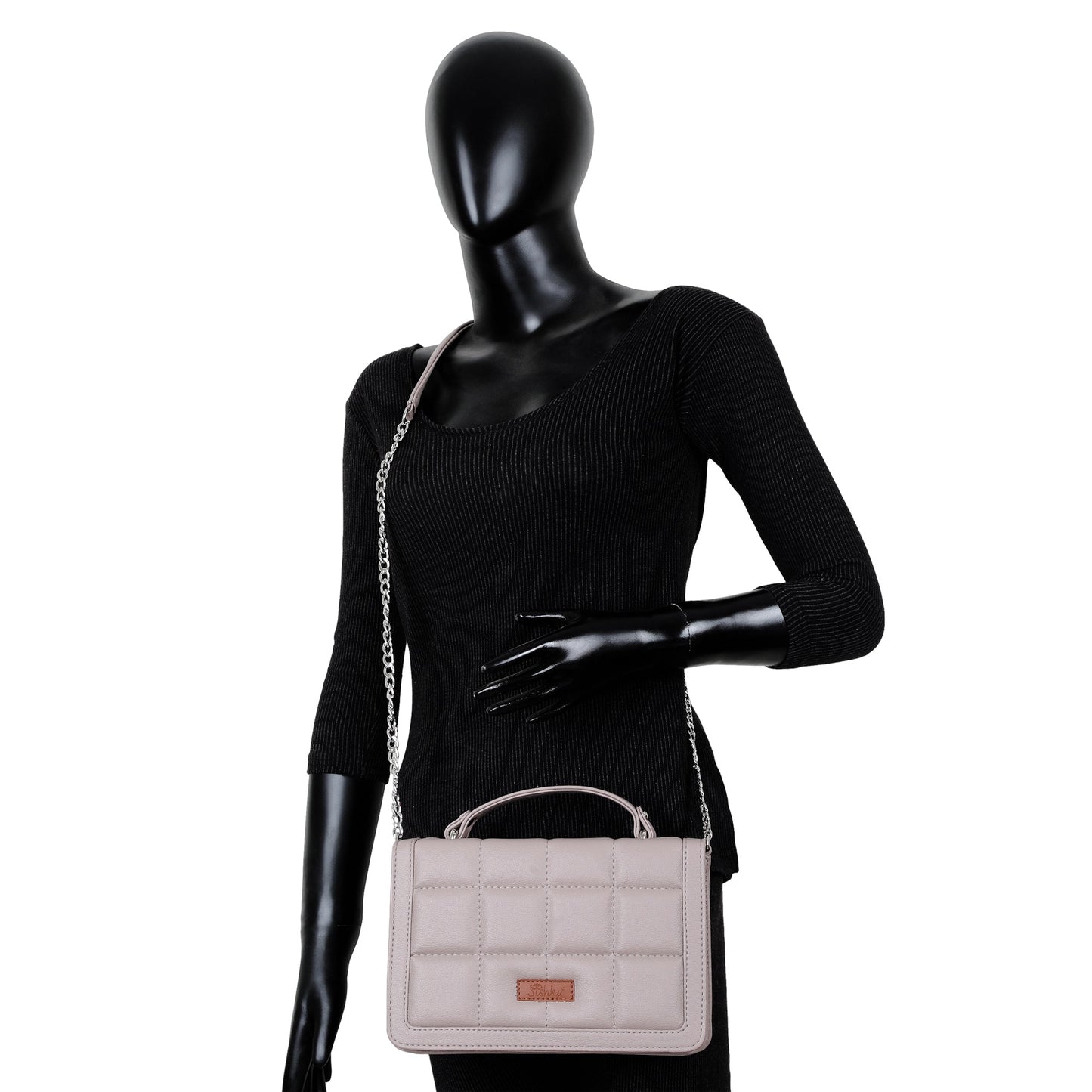 Wholesale Mauve Vegan Leather Crossbody Sling Bag – Women’s Chain Strap Shoulder bag