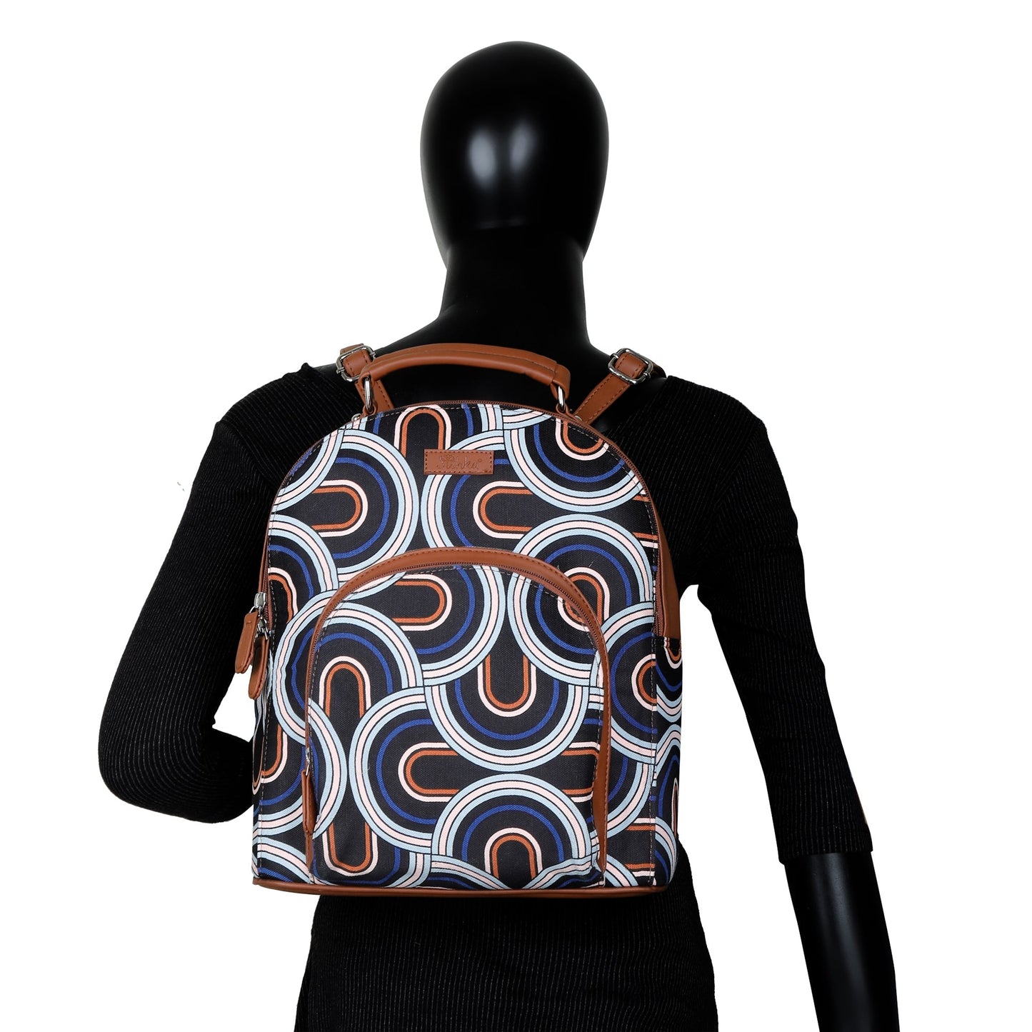 Women’s Abstract Backpacks with Vegan Leather Trim – Wholesale