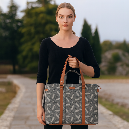 Women’s Olive Shoulder Tote Bags with Vegan Leather Trim Handle – Wholesale