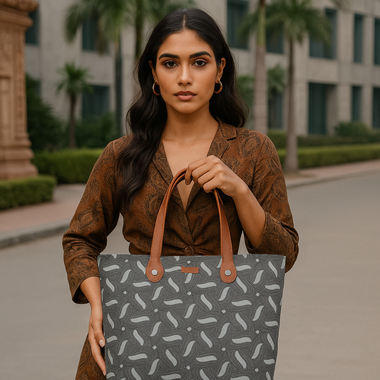 Wholesale Women’s Olive Tote Bags with Vegan Leather Trim Handle