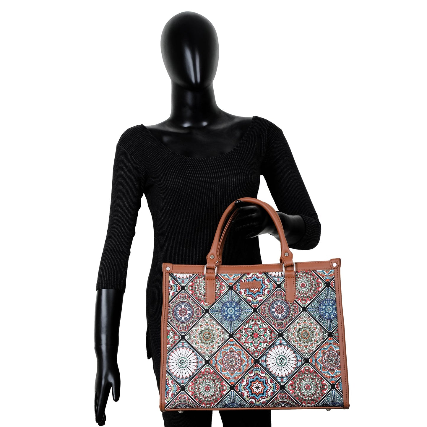 Women’s Multicolor Laptop Handbags with Vegan Leather Trim – Wholesale