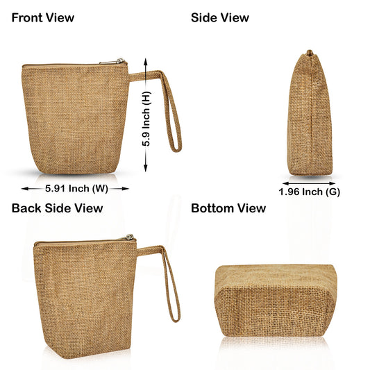 Classic Quality Natural Jute Cosmetic Bags for Women Wholesale Supply