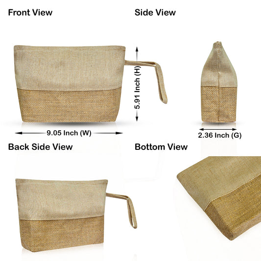 Modern Premium Jute Cosmetic Travel Organizer Pouch for Women Wholesale Supply