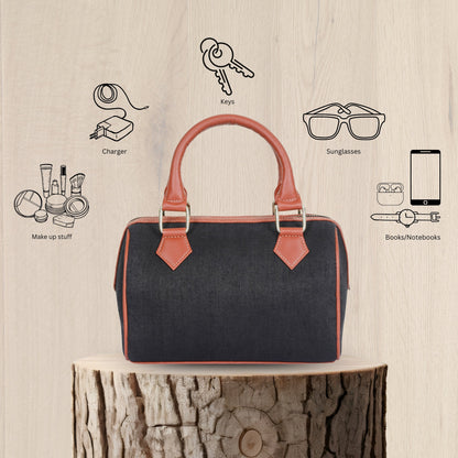 Wholesale Black Canvas Crossbody Tote with Vegan Trim in Daily Use