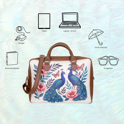 Leather Crossbody Bag for Women with Top Handle – Versatile Printed Vegan Shoulder, Tote & Business Handbag – Work, Travel & Daily Use