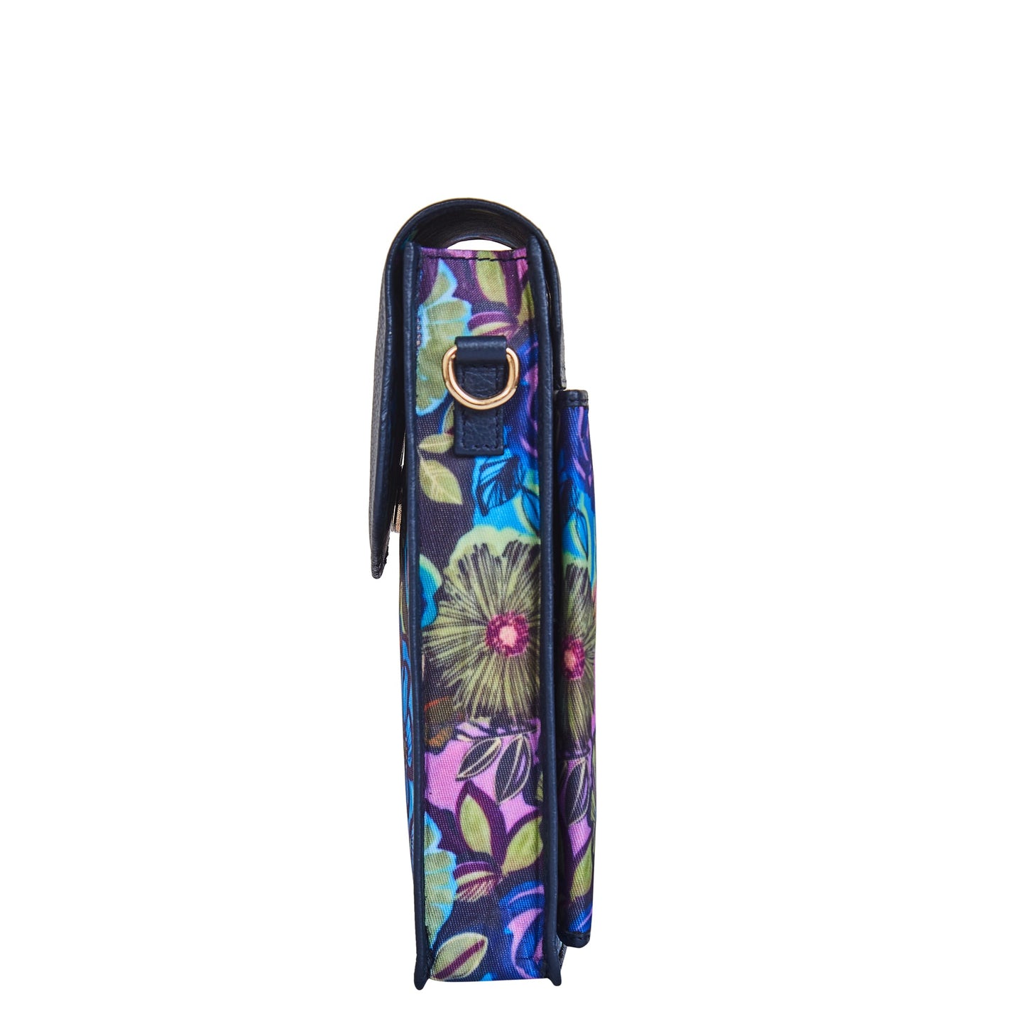 Wholesale Women's Floral Crossbody Wallet - Fabric with Leather Trim