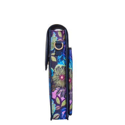 Wholesale Women's Floral Crossbody Wallet - Fabric with Leather Trim