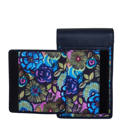 Wholesale Women's Floral Crossbody Wallet - Fabric with Leather Trim