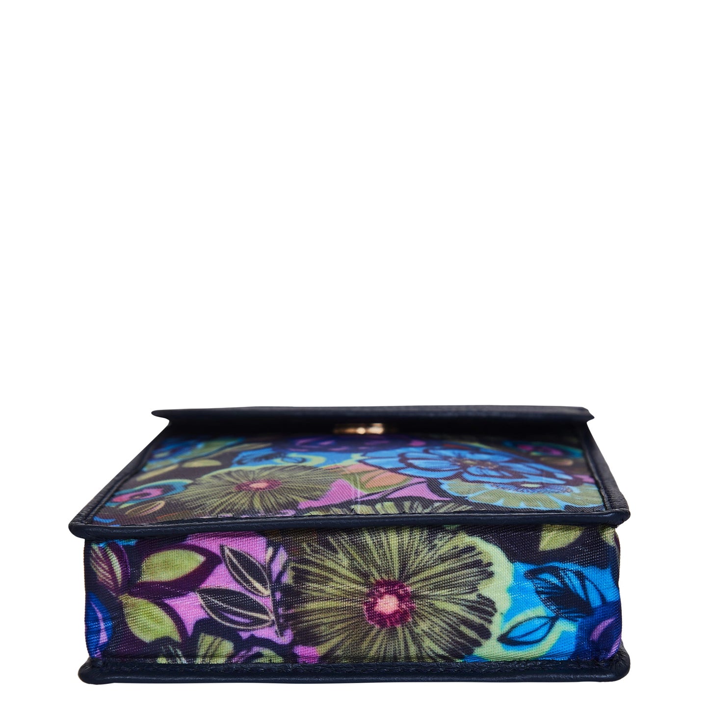 Wholesale Women's Floral Crossbody Wallet - Fabric with Leather Trim