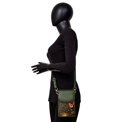 Wholesale Women's Coastal Crossbody Phone Wallet - Fabric with Leather Trim