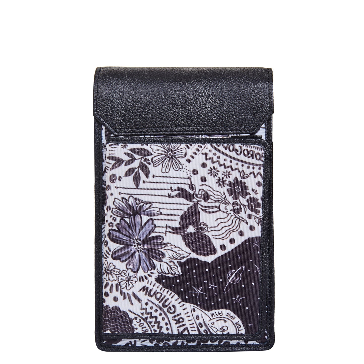 Wholesale Women Crossbody Phone Wallet - Fabric with Leather Trim