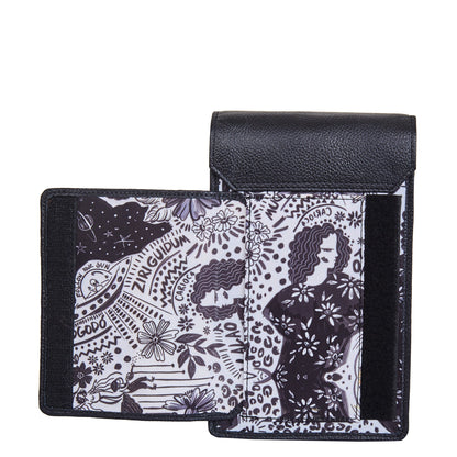 Wholesale Women Crossbody Phone Wallet - Fabric with Leather Trim