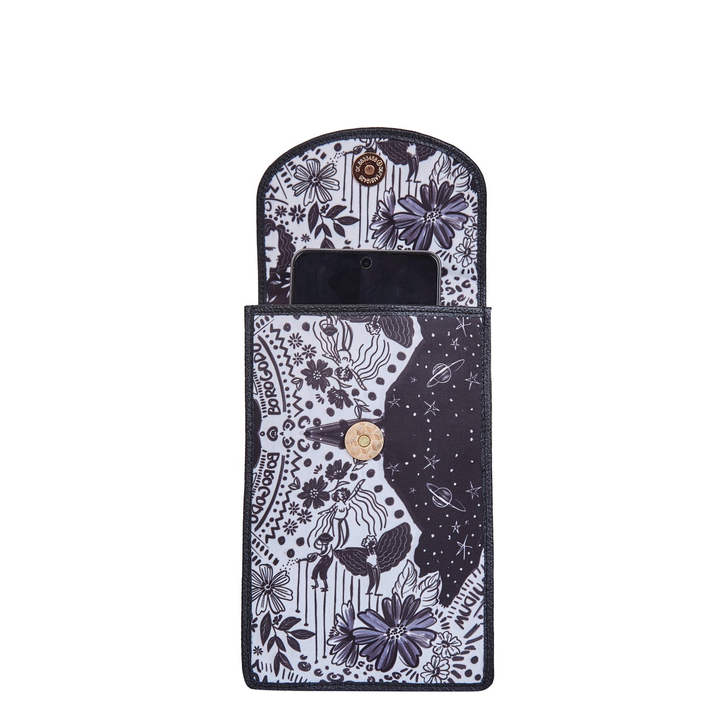 Wholesale Women Crossbody Phone Wallet - Fabric with Leather Trim