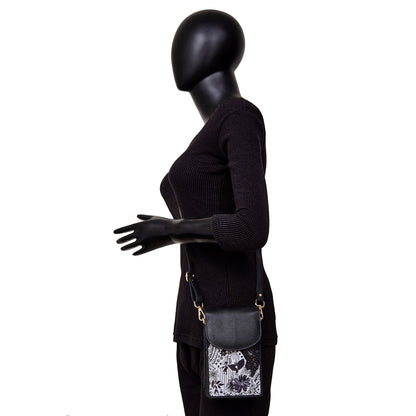 Wholesale Women Crossbody Phone Wallet - Fabric with Leather Trim