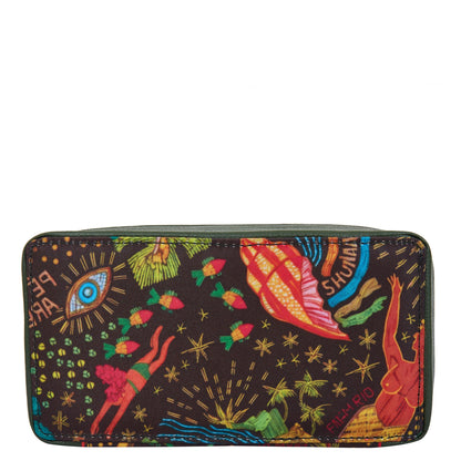 Women Wholesale Coastal Jewelry Organizer - Fabric with Leather Trim Style