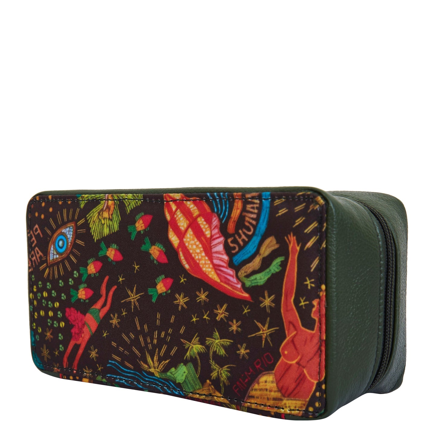 Women Wholesale Coastal Jewelry Organizer - Fabric with Leather Trim Style