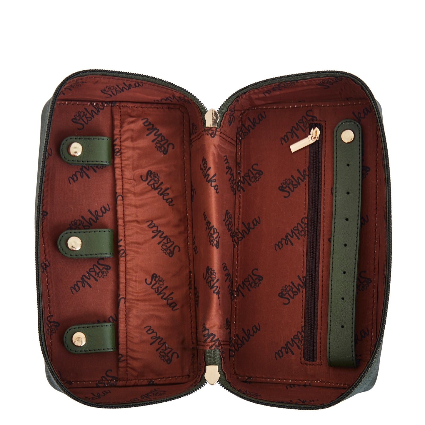 Women Wholesale Coastal Jewelry Organizer - Fabric with Leather Trim Style
