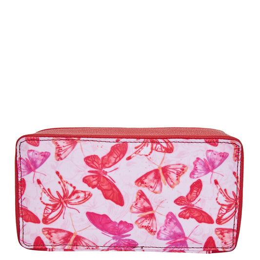 Wholesale Women Butterfly Jewelry Organizer Bag - Fabric with Leather Trim Style