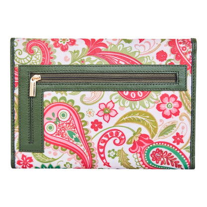 Wholesale Paisley Trifold Wallet for Women - Fabric with Leather Trim