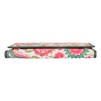 Wholesale Paisley Trifold Wallet for Women - Fabric with Leather Trim