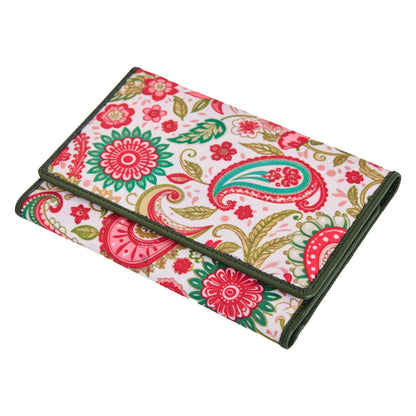 Wholesale Paisley Trifold Wallet for Women - Fabric with Leather Trim