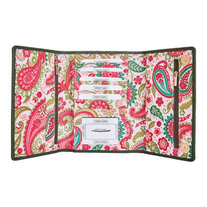 Wholesale Paisley Trifold Wallet for Women - Fabric with Leather Trim